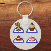 Köstlicher Kuchenständer Schlüsselanhänger (Vorderseite)