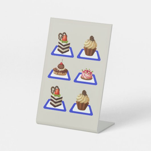 Köstlicher Kuchenständer Sockelschild (Vorderseite)