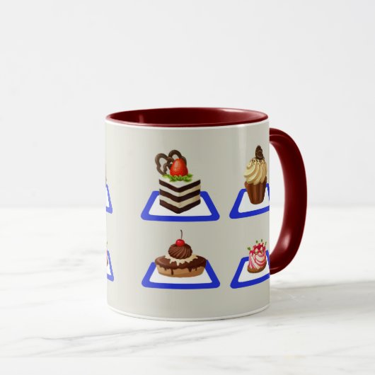 Köstlicher Kuchenständer Tasse (VorderseiteRechts)