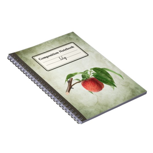 Köstlicher Pfirsich in einem Zweig Personalisiert Notizblock (Rechte Seite)