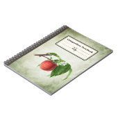 Köstlicher Pfirsich in einem Zweig Personalisiert  Notizblock (Linke Seite)