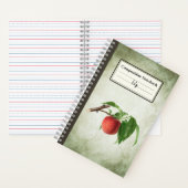 Köstlicher Pfirsich in einem Zweig Personalisiert  Notizblock (Innen)