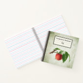 Köstlicher Pfirsich in einem Zweig Personalisiert  Notizblock (Innenseite)