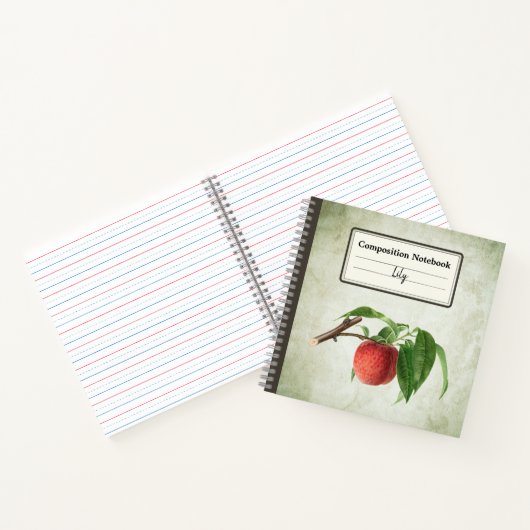 Köstlicher Pfirsich in einem Zweig Personalisiert  Notizblock (Innenseite)