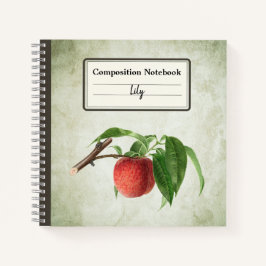 Köstlicher Pfirsich in einem Zweig Personalisiert  Notizblock