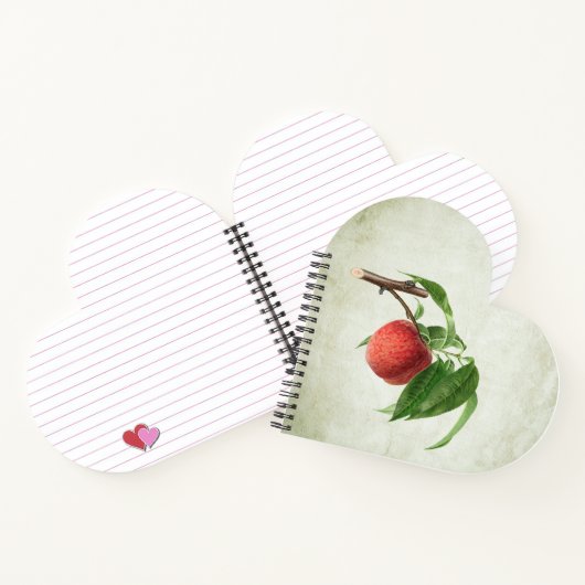 Köstlicher Pfirsich in einer Zweigniederlassung Notizblock (Innenseite)