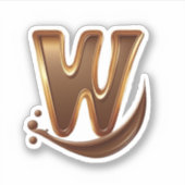 Köstlicher Schokoladenbrief W-Aufkleber Aufkleber (Vorderseite)