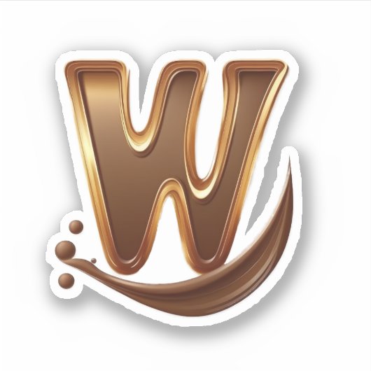 Köstlicher Schokoladenbrief W-Aufkleber Aufkleber (Vorderseite)