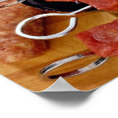 Köstliches Barbecue mit ungekochtem und gekochtem Poster (Ecke)