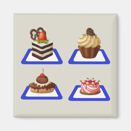 Köstliches Cake Stand Magnet (Vorne)
