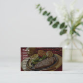 Köstliches Deviled Rindfleischsteak Visitenkarte (Stehend Vorderseite)