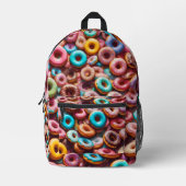 Köstliches Donut-Muster Bedruckter Rucksack (Vorderseite)