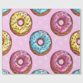 Köstliches Donut-Muster Geschenkpapier (Flach)