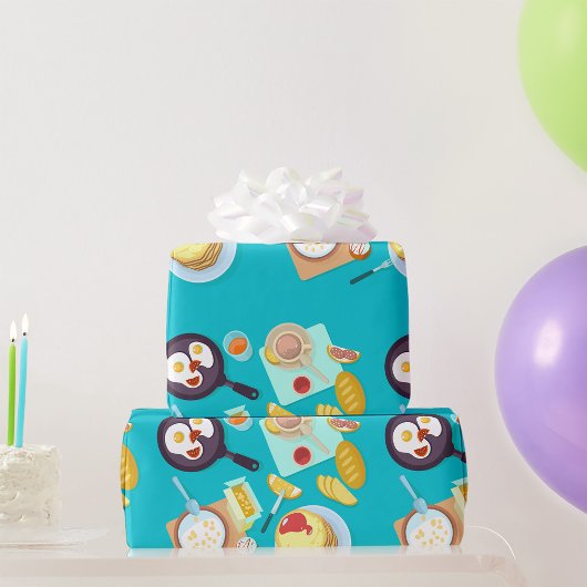 Köstliches Frühstück Pancakes Eierkuchen Kaffee Geschenkpapier