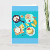 Köstliches Frühstück Pancakes Eierkuchen Kaffee Karte (Vorderseite)