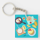 Köstliches Frühstück Pancakes Eierkuchen Kaffee Schlüsselanhänger (Vorderseite)