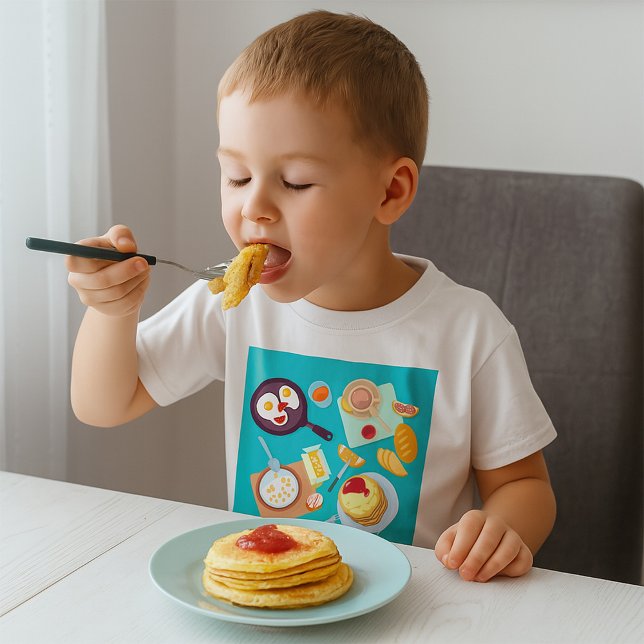 Köstliches Frühstück Pancakes Eierkuchen Kaffee T-Shirt (Von Creator hochgeladen)