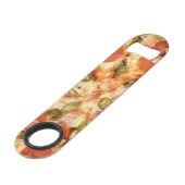 köstliches ganzes Pizzapepperonis Jalapeno-Foto Speed Flaschenöffner (Rückseite Schrägansicht)