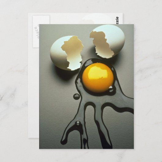 Köstliches gebrochenes Ei Postkarte (Vorne/Hinten)