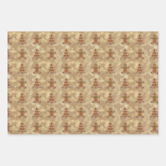 Köstliches Gingerbrot-Cookies-Muster Geschenkpapier Set (Vorderseite 2)