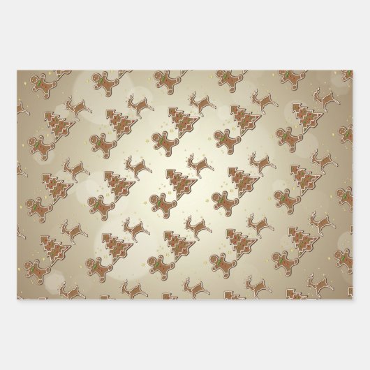 Köstliches Gingerbrot-Cookies-Muster Geschenkpapier Set (Vorderseite)