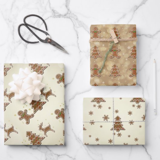 Köstliches Gingerbrot-Cookies-Muster Geschenkpapier Set (Vorderseite)