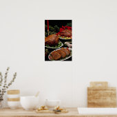 Köstliches Holiday-Rindfleisch, Braten und Steaks Poster (Küche)