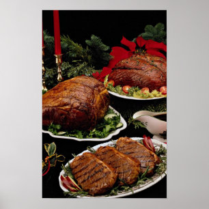 Köstliches Holiday-Rindfleisch, Braten und Steaks Poster
