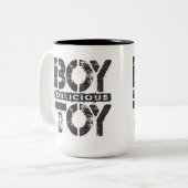 Köstliches JUNGEN-SPIELZEUG - ich bin Zweifarbige Tasse (Vorderseite Links)