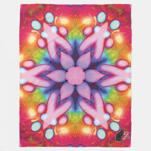 Köstliches Kaleidoskop Fleecedecke (Vorderseite)