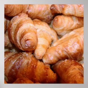 Köstliches klassisches französisches Croissants Fo Poster