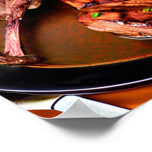 Köstliches Lamm-Lamm-Steak Poster (Ecke)