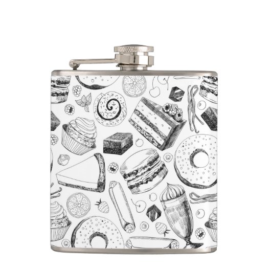 Köstliches Muster Flachmann (Vorderseite)