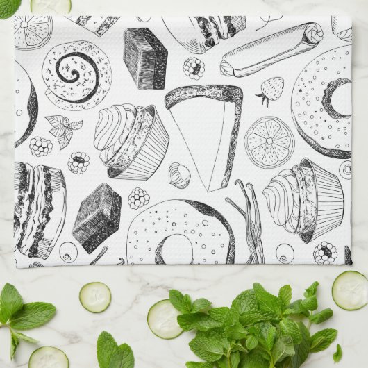 Köstliches Muster Geschirrtuch (Gefaltet)
