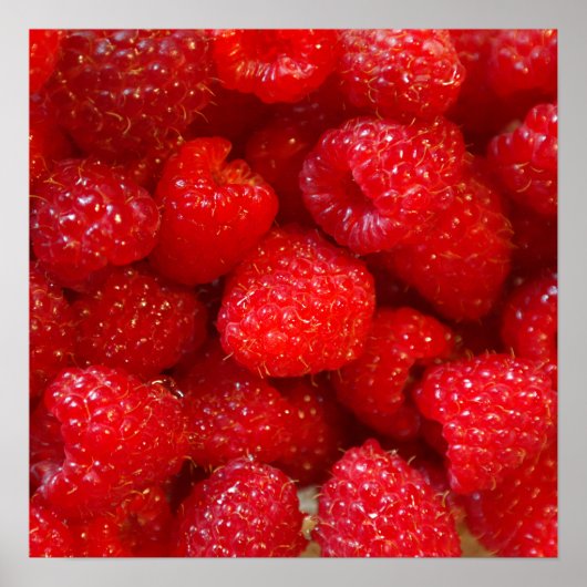 Köstliches niedliches dunkelrosa Himbeerfoto Poster (Vorne)