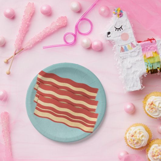 Köstliches Retro-Bacon Pappteller (Party)