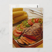 Köstliches Rindenbraten mit Mais Postkarte (Vorne/Hinten)