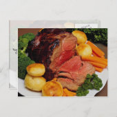 Köstliches Roastbeef Postkarte (Vorne/Hinten)