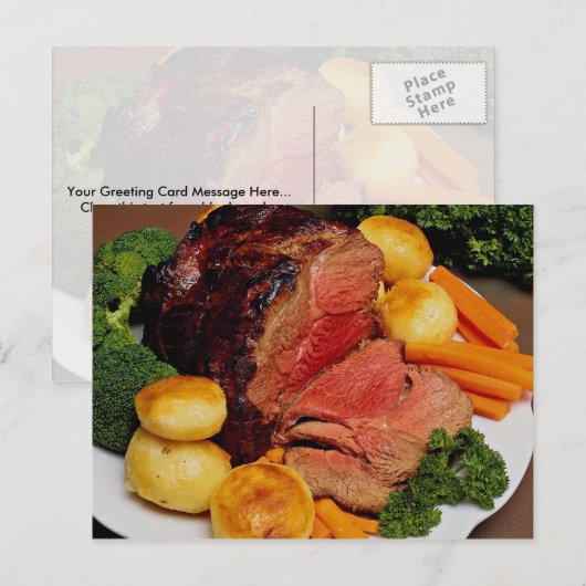 Köstliches Roastbeef Postkarte (Vorne/Hinten)