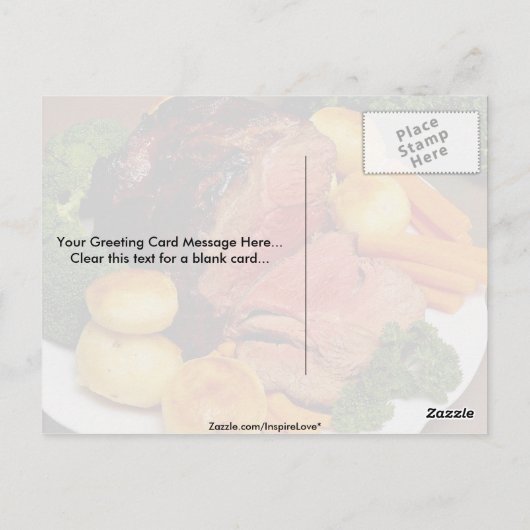 Köstliches Roastbeef Postkarte (Rückseite)
