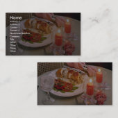 Köstliches romantisches Kerzenlichtabendessen Visitenkarte (Vorne/Hinten)