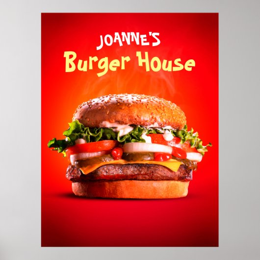 Köstliches Steak Cheese Burger House Poster (Vorne)
