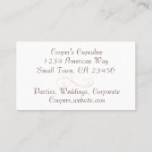 Köstliches Trio Cupcakes Bäckerei Business Card Visitenkarte (Rückseite)