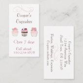 Köstliches Trio Cupcakes Bäckerei Business Card Visitenkarte (Vorne/Hinten)