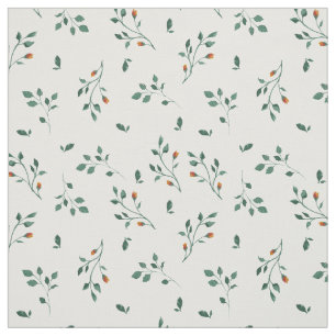 Köstliches weißes grünes Blumenmuster Stoff