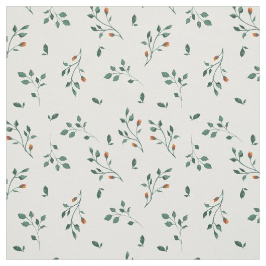 Köstliches weißes grünes Blumenmuster Stoff (Muster)