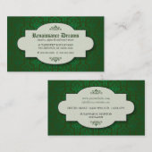 Kostspielig grüner Damast Visitenkarte (Vorne/Hinten)