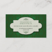 Kostspielig grüner Damast Visitenkarte (Rückseite)