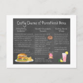 Kostspieliges Parenthood-Menü Postkarte (Vorderseite)