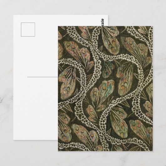 Kostüm (1938) Leaf-Pflanze Abstraktes Muster Postkarte (Vorne/Hinten)